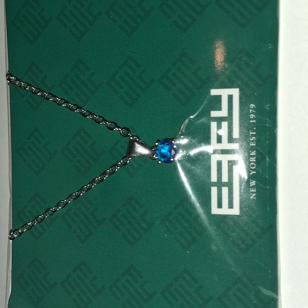 🌟5/$10🌟NWT Effy Blue Pendant Silver Coated Necklace